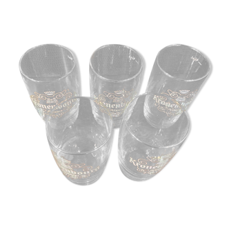 Lot 5 Kronenbourg Advertising Beer Glasses 60s