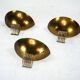 Set of three Italian Deco-style brass wall sconces, Italy 1970s