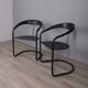 Paire de chaises "Canasta" en métal et cuir des années 1970 conçues par Arrben