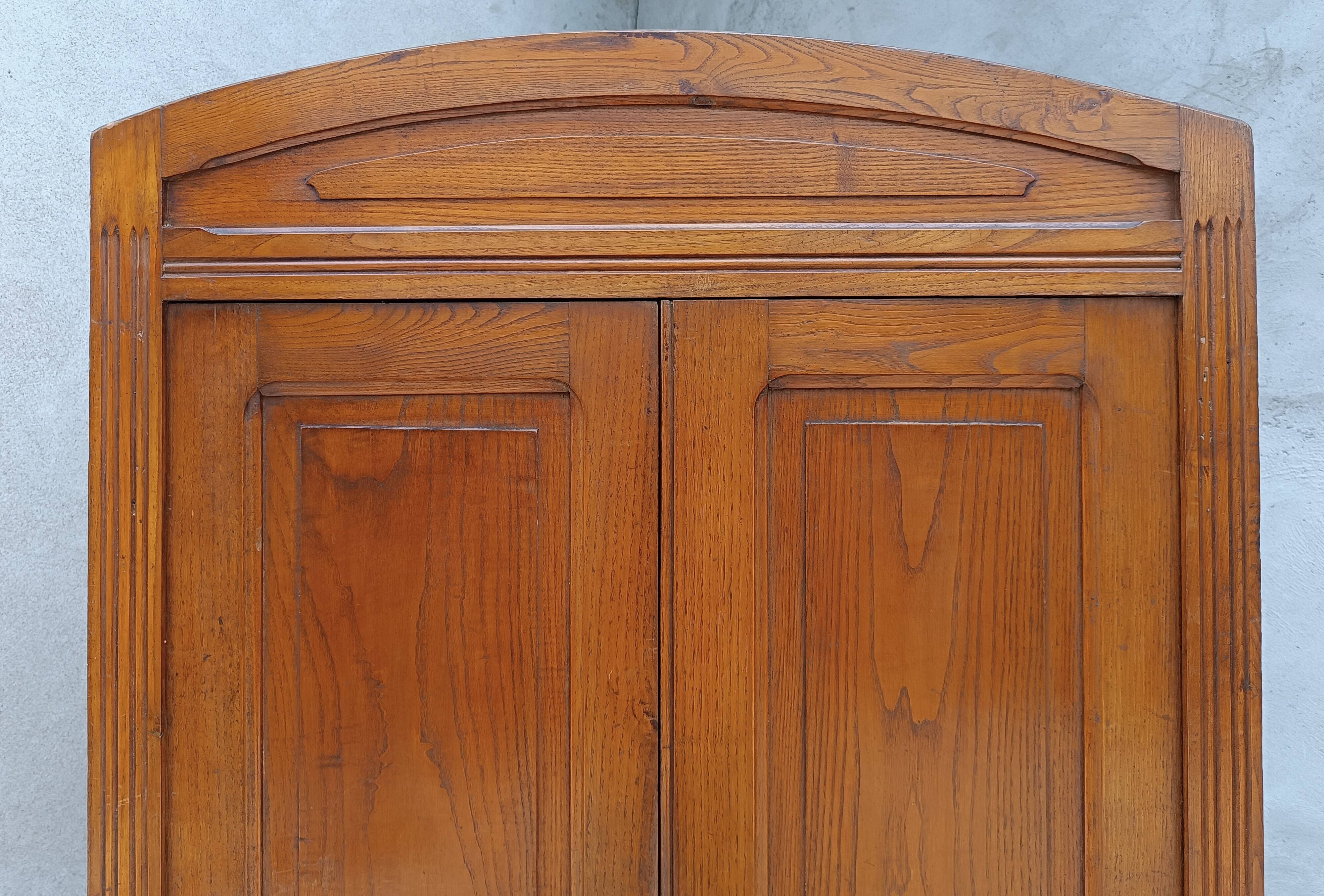 Art Deco oak wardrobe