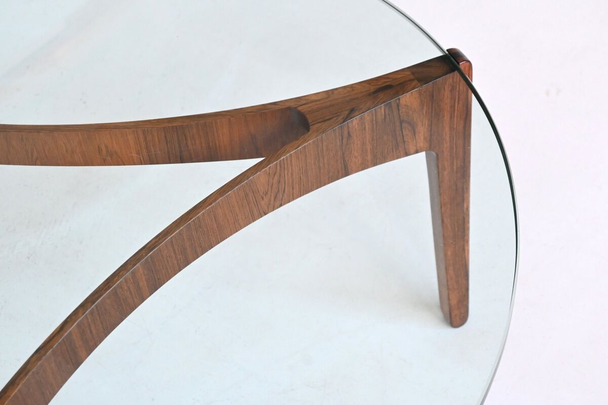 Sven Ellekaer sculptural coffee table rosewood Linneberg Denmark 1962