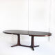 Vintage elm wood table with two extensions, France 1970