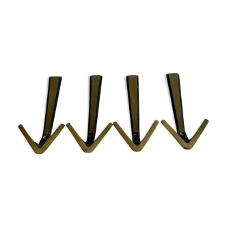 Brass wall hooks from Herta Baller, set of 4