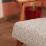 Armchair and ottoman in boucle fabric by H. Lis