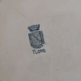 Old round ceramic dish from Sarreguemines model Flora
