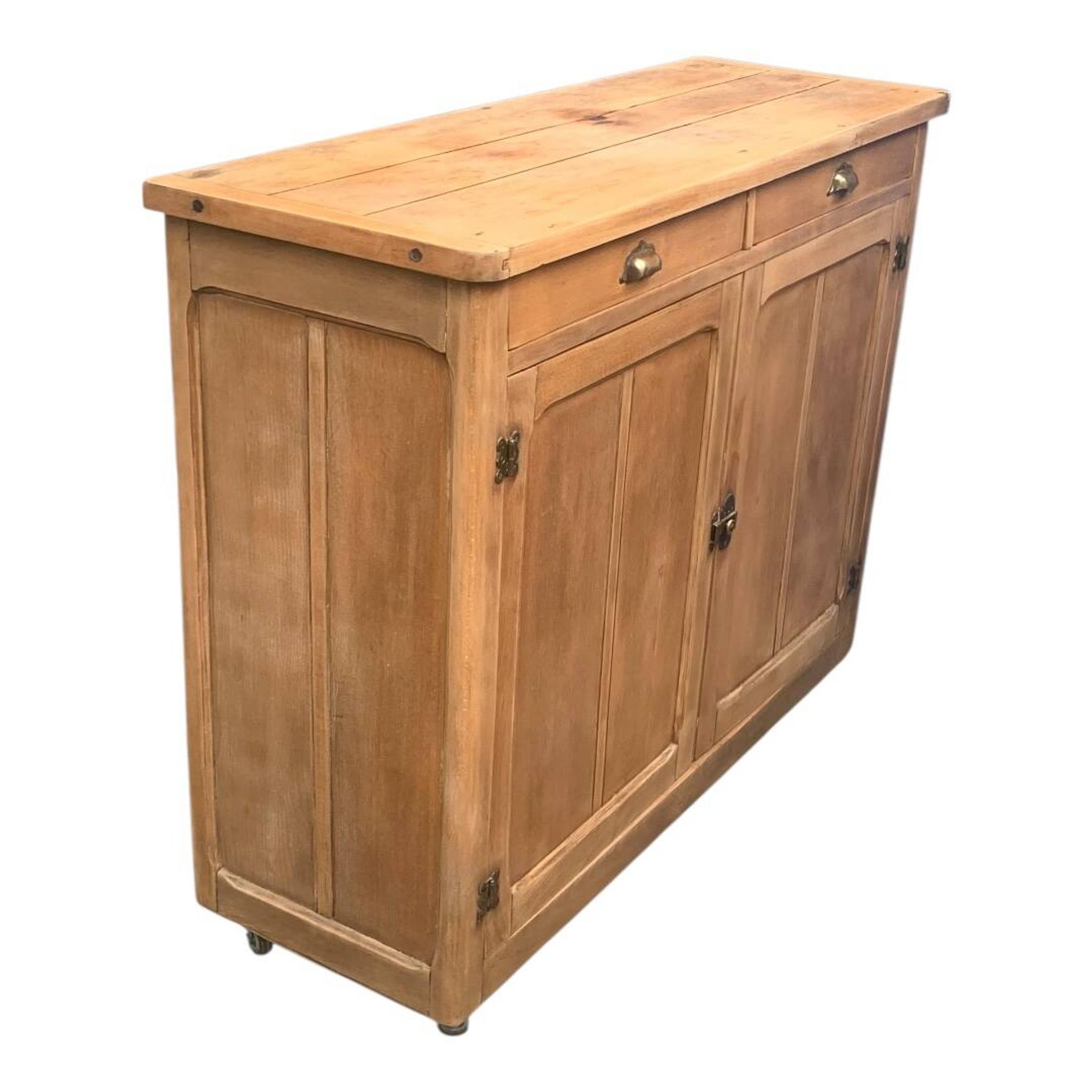 Grand Parisian buffet with billot and butterfly hinges, raw wood, 1930.