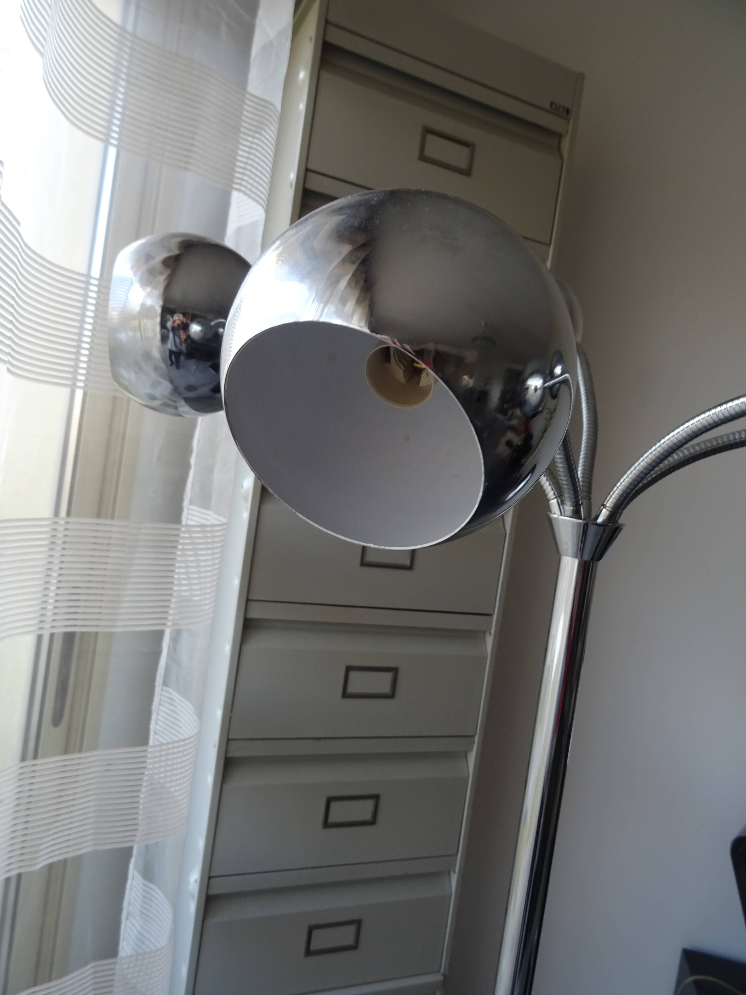 Lampadaire 5 boules orientables métal chromé vintage
