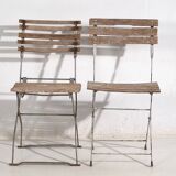 Chaises de jardin pliantes anciennes (c.1920). Ensemble de 2 pièces n°2