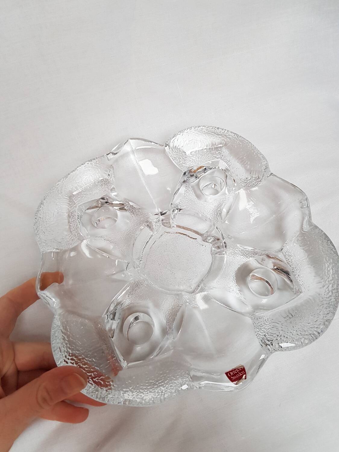 Bougeoir en cristal Orrefors Suède pour 4 bougies