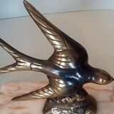 Pair of art deco swallows bookends