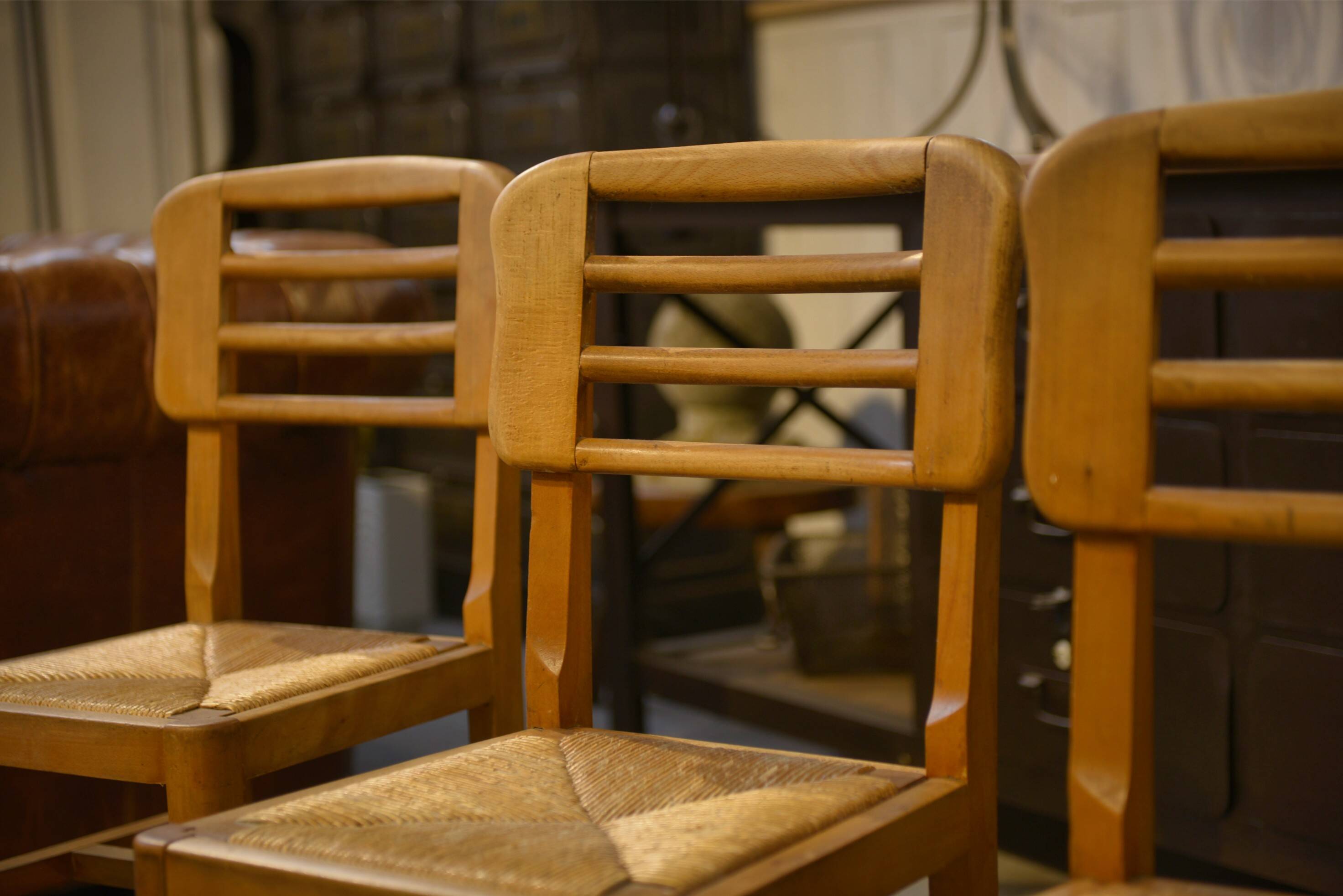 Ensemble de 6 chaises Pierre Cruège 1950’s