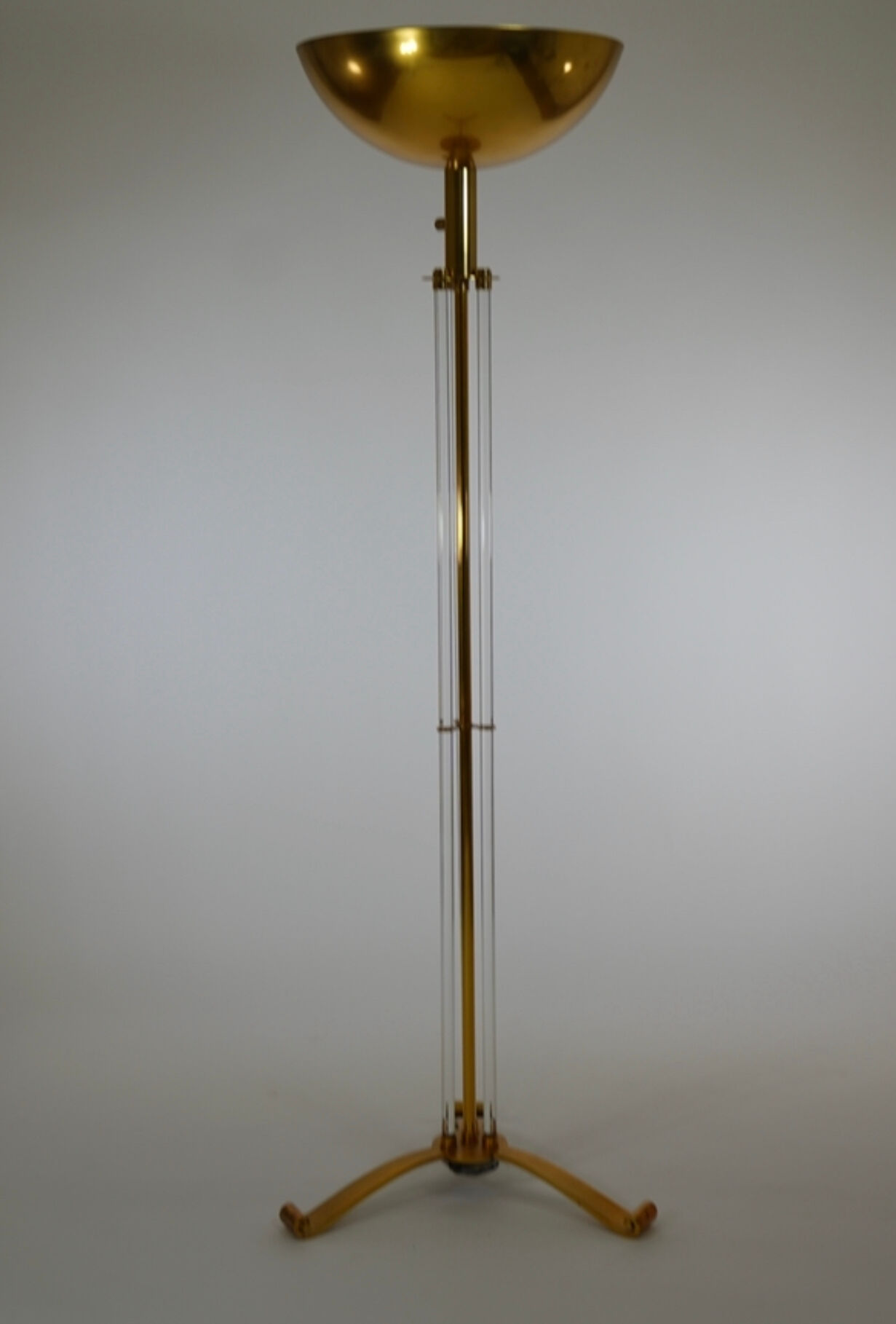 Crystal and bronze floor lamp
