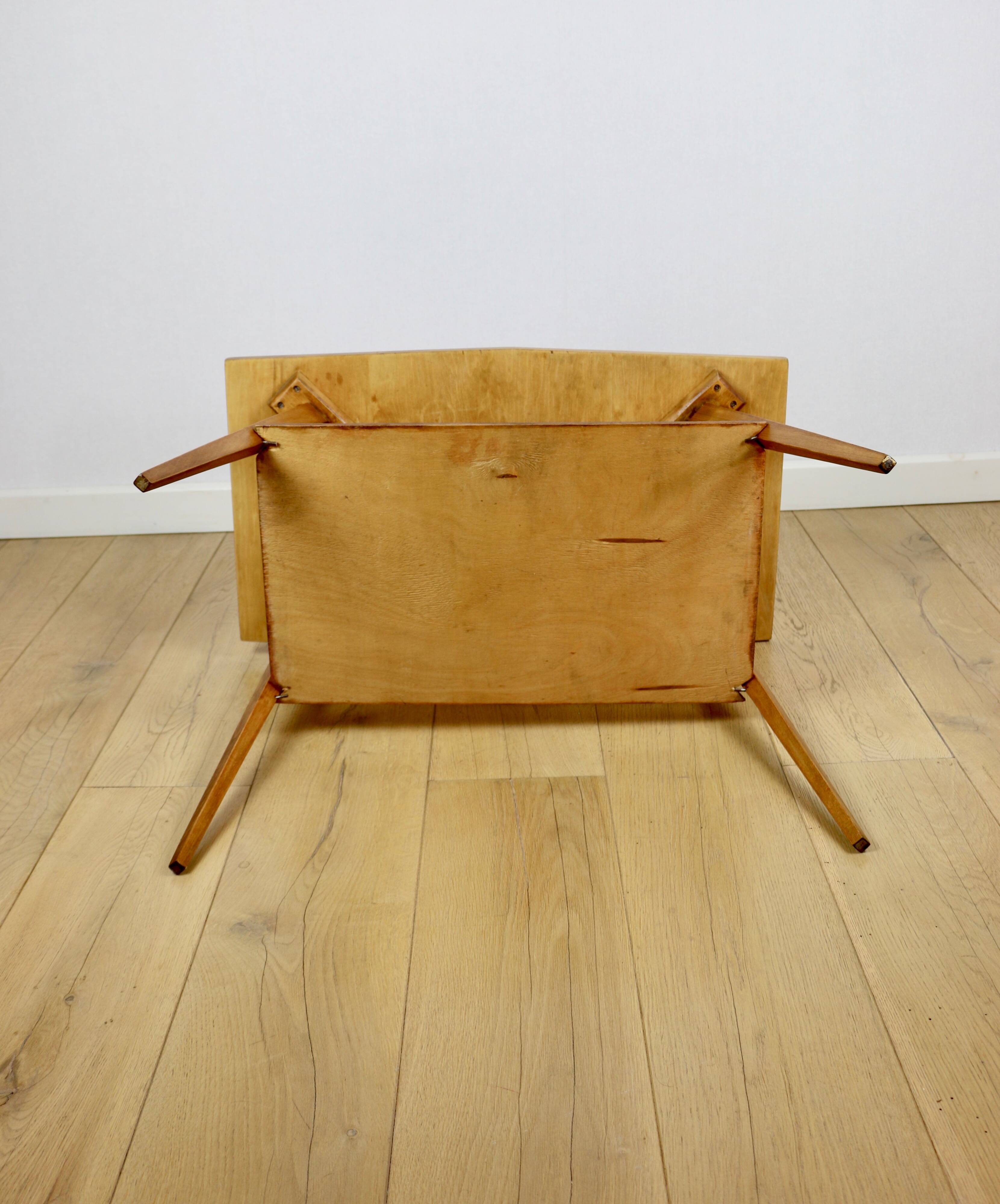 Polish coffee table console 1970s square-multifaceted