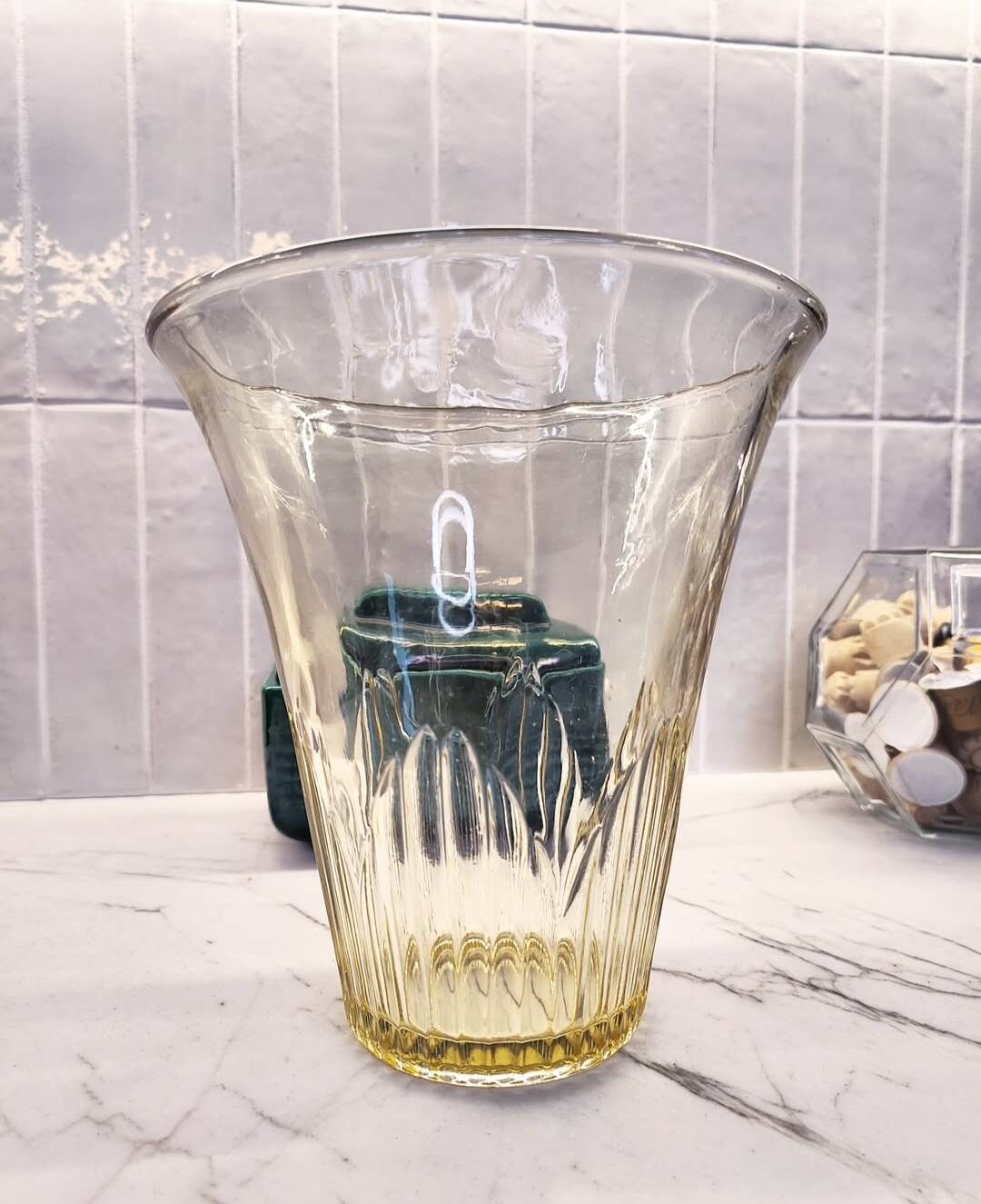 Art Deco yellow glass vase