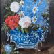 Hsp painting "still life with wild flowers" 19th century signed bournay + frame