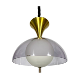 Vintage brass Stilux Milano chandelier, Italy 1960s