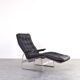 Bauhaus Leather and Chrome Model Fenix Chaise Longue by Sam Larsson for Dux