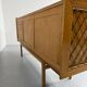 Antique French vintage 50s design wooden and rattan sideboard