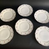 6 Paris porcelain plates, "A la Reine" model, 1890, Damon