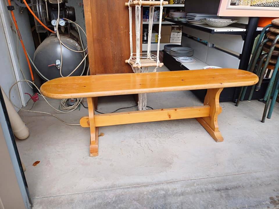 Solid wood indoor bench