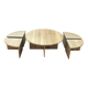 Vintage coffee table with side tables 80s design