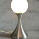 Brushed stainless steel and glass lamp from the 70s
