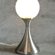 Brushed stainless steel and glass lamp from the 70s