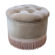 Pouf velours et franges