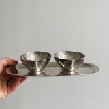 Fixed sauce boats on stainless steel tray