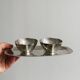 Fixed sauce boats on stainless steel tray