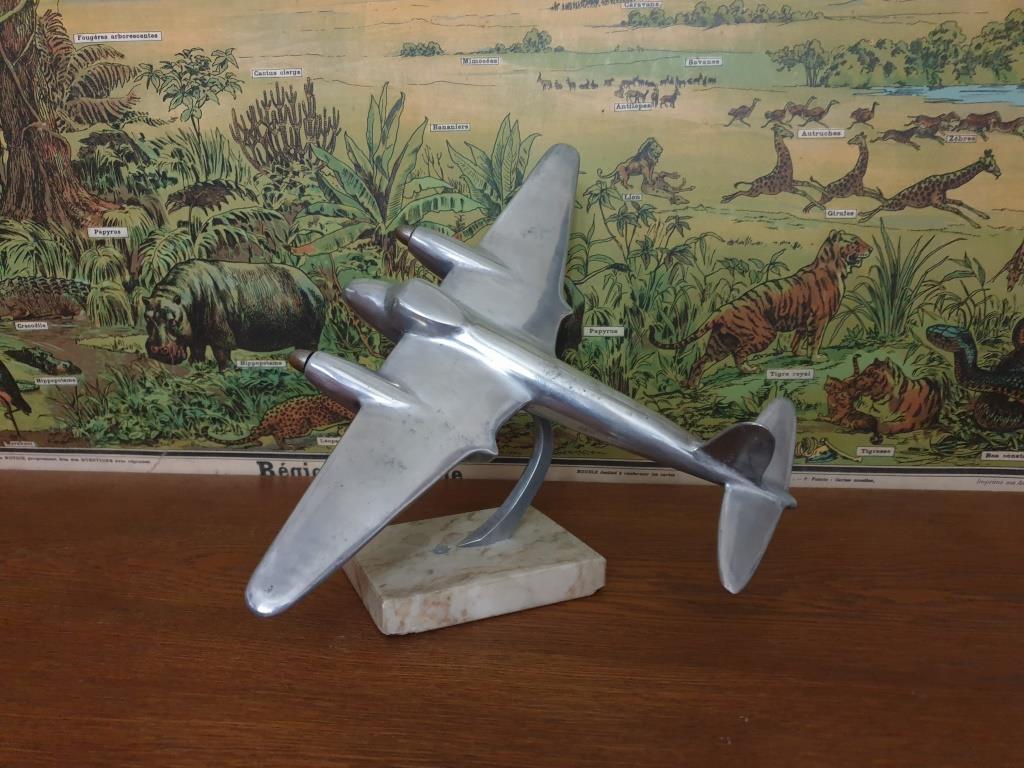 Abaodam Maquette Avion Vintage En Métal – Décoration Rétro Artisanale Pour Intérieur – 21,2 X 18,5 X 8,5 Cm