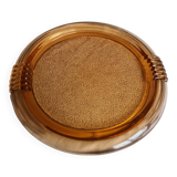 plateau ou plat en verre rosaline couleur saumon