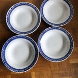 Four vintage Sarguemines soup plates