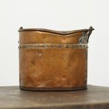 Antique worn Wabi Sabi red copper bucket