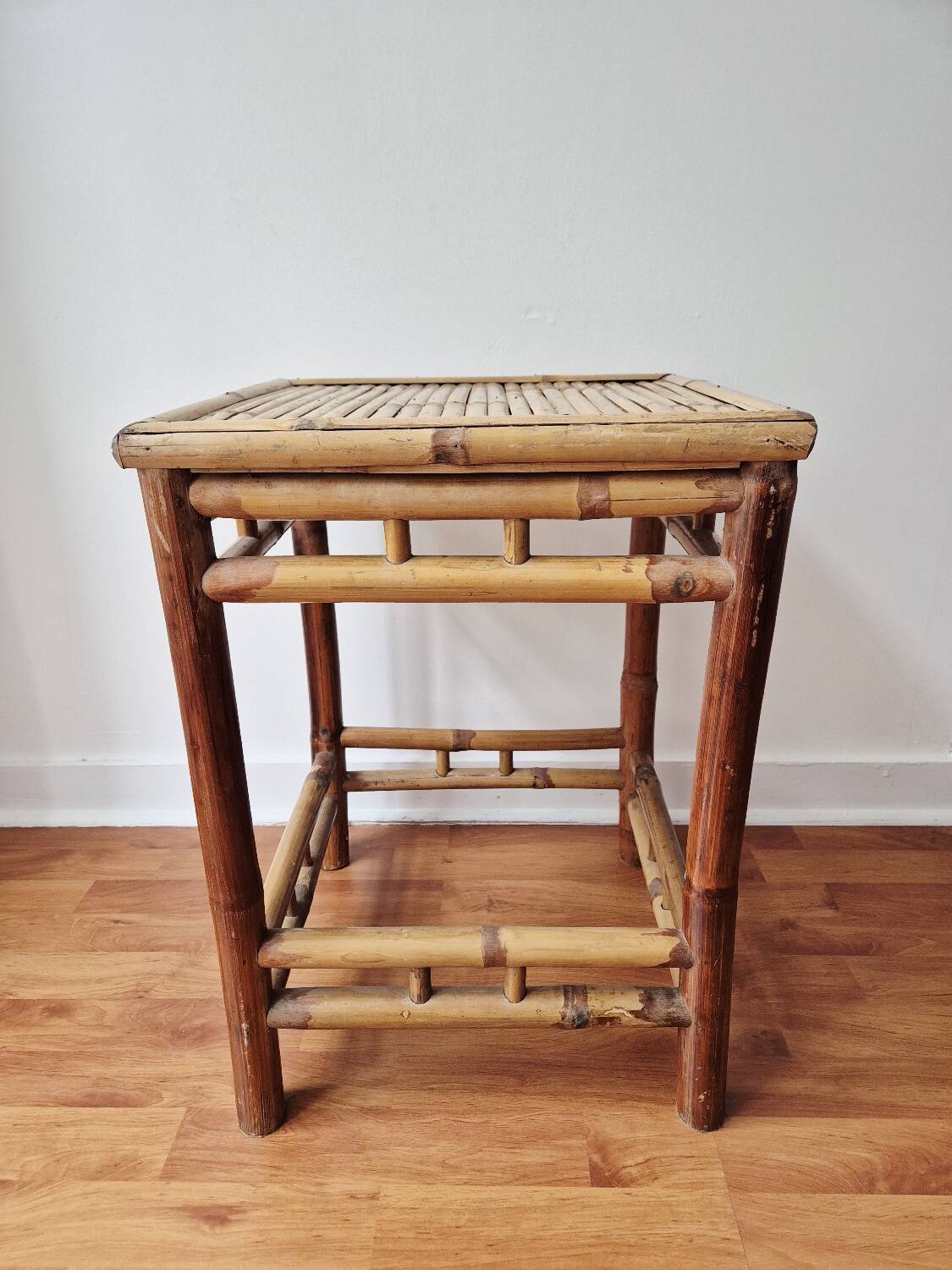 Vintage coffee table in bamboo and rattan '1970s – Bohemian/Exotic style