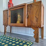 Enfilade art déco, meuble buffet ancien, vaisselier vintage