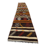 Old Turkish narrow Kilim Runner 300x51 cm shabby chic, vintage kelim