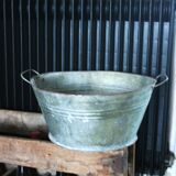 Galvanized metal basin