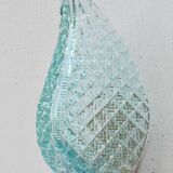 Set of 2 Rare Wall light Blue Jewel Murano Glass Leave by Barovier e Toso, 1950s