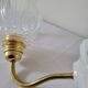 Porcelain, brass and glass wall lamp