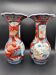 Pair of Imari Japanese Cornucopia Vases | Crane & Iron Red Decor