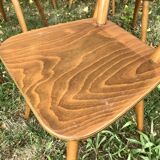 Series of 6 Scandinavian chairs or vintage wooden bistro