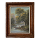 Huile sur panneau paysage de bord de rivière par J. Audry XXe