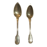 2 vintage christofle fillet pointed entremet spoons 14.5 cm silver metal