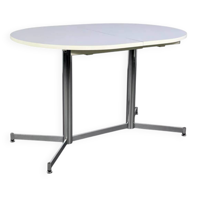 Table de repas ovale et extensible des années 50 chrome et formica