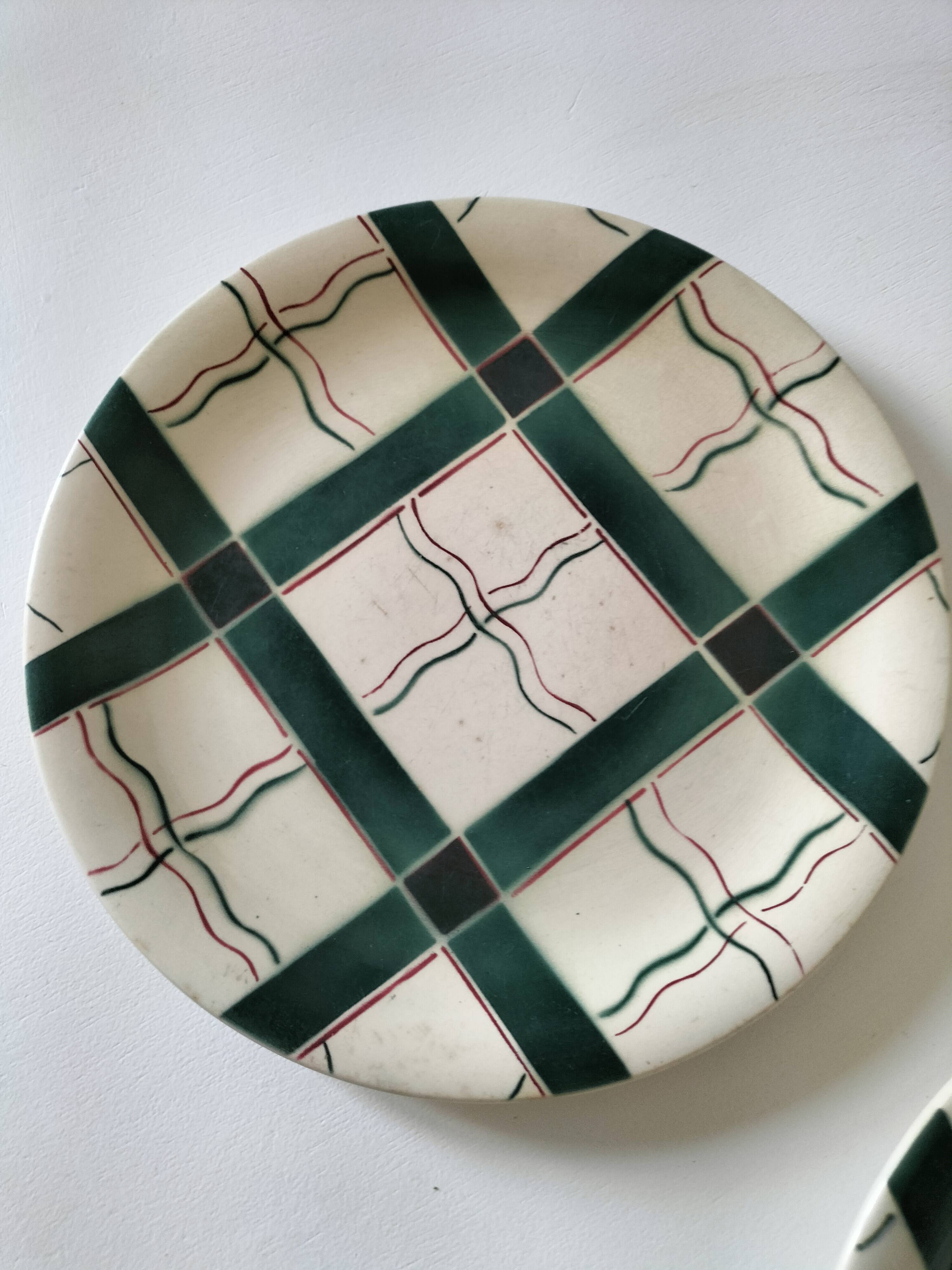 5 Sarreguemines plates model Cambo – Basque decoration – vintage 1950s
