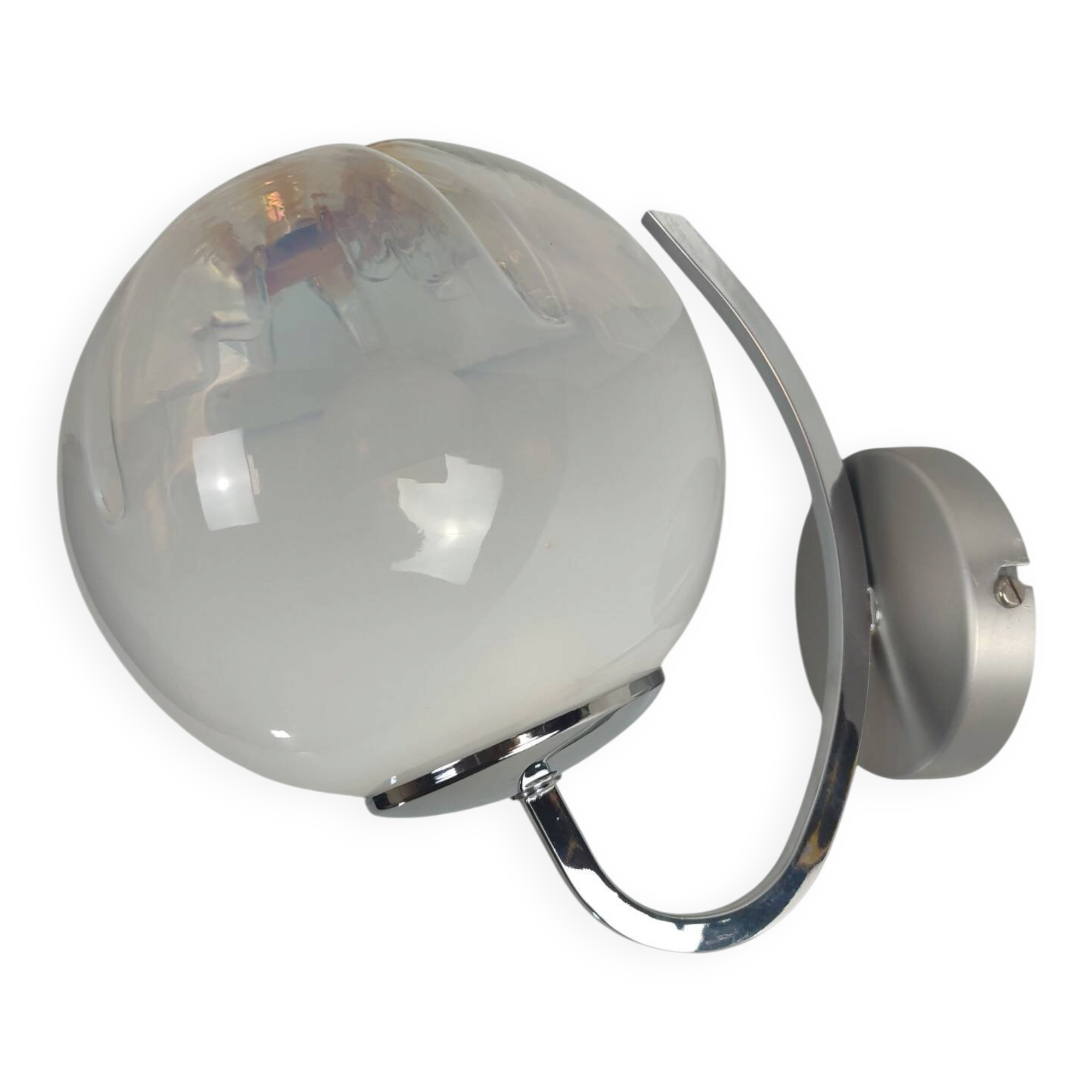 Space Age wall light in chrome and Murano glass by Mazzega – Years