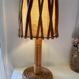 Lampe à poser rotin louis sognot