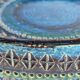 Giant blue ceramic ashtray by Aldo Londi for Bitossi