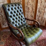 Vintage leather Chesterfield armchair